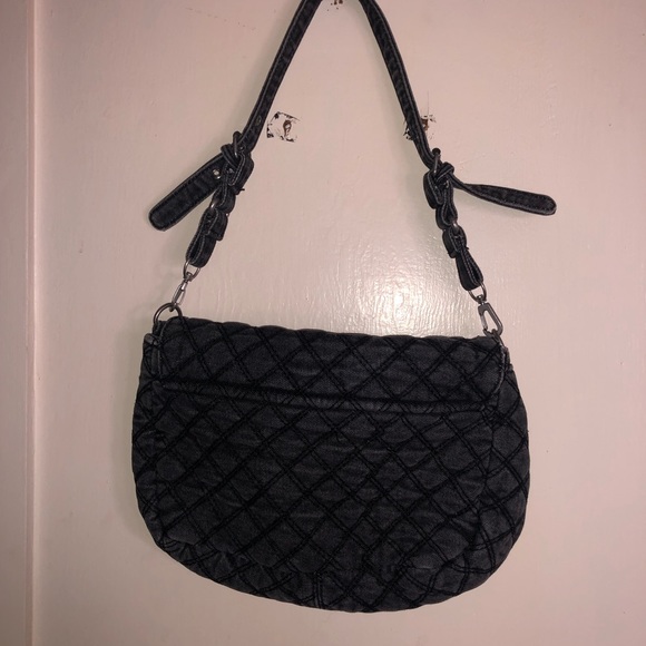French Connection black jean quilted shoulder bag - Picture 2 of 4